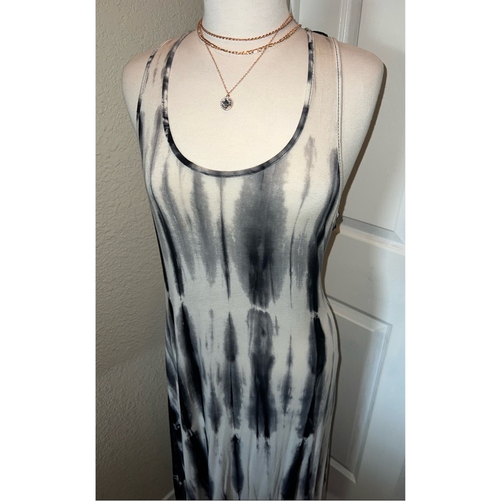Club Z Collection Black & White Tie Dye Maxi w/ Detail Back